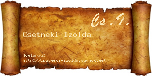 Csetneki Izolda névjegykártya